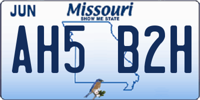 MO license plate AH5B2H