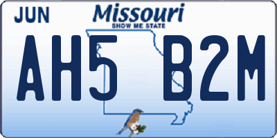 MO license plate AH5B2M