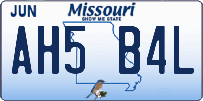 MO license plate AH5B4L