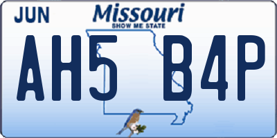 MO license plate AH5B4P