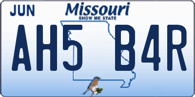 MO license plate AH5B4R