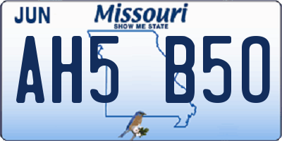 MO license plate AH5B5O