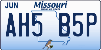 MO license plate AH5B5P