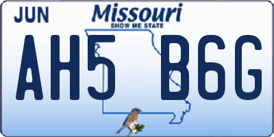 MO license plate AH5B6G