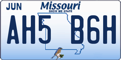 MO license plate AH5B6H