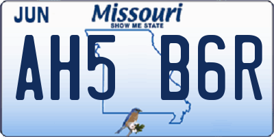 MO license plate AH5B6R