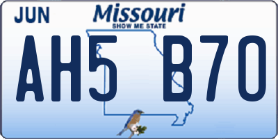 MO license plate AH5B7O