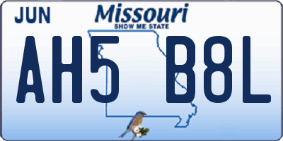 MO license plate AH5B8L