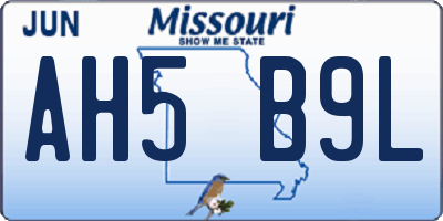 MO license plate AH5B9L