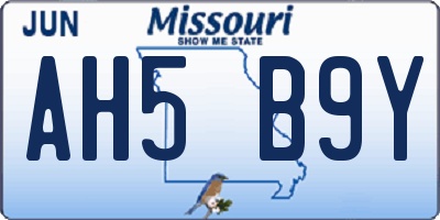 MO license plate AH5B9Y