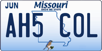 MO license plate AH5C0L