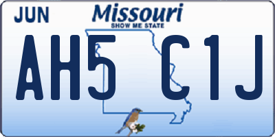 MO license plate AH5C1J