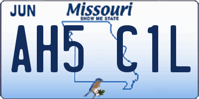 MO license plate AH5C1L