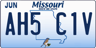 MO license plate AH5C1V