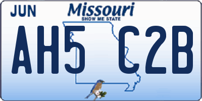 MO license plate AH5C2B
