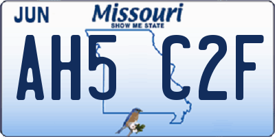 MO license plate AH5C2F
