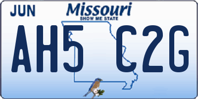MO license plate AH5C2G