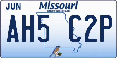 MO license plate AH5C2P
