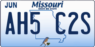 MO license plate AH5C2S