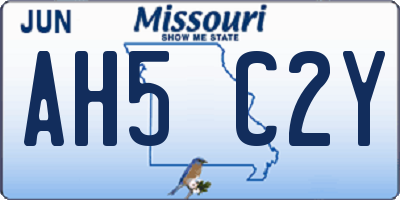 MO license plate AH5C2Y