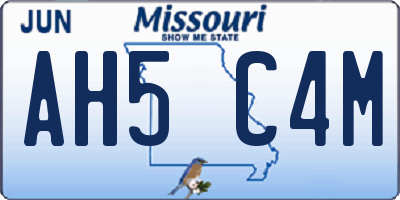 MO license plate AH5C4M