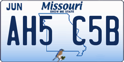 MO license plate AH5C5B