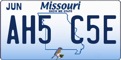 MO license plate AH5C5E