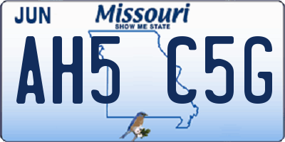 MO license plate AH5C5G