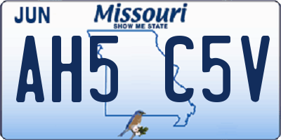 MO license plate AH5C5V