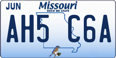 MO license plate AH5C6A