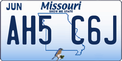 MO license plate AH5C6J