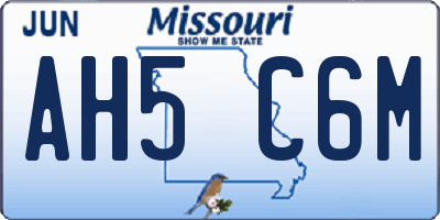 MO license plate AH5C6M