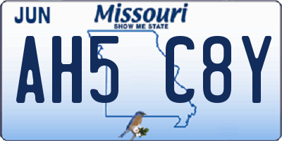 MO license plate AH5C8Y