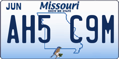 MO license plate AH5C9M
