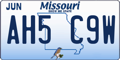 MO license plate AH5C9W
