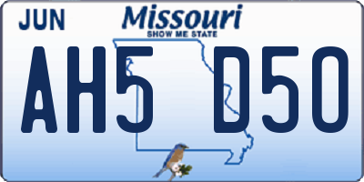 MO license plate AH5D5O