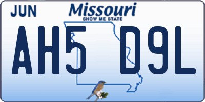 MO license plate AH5D9L