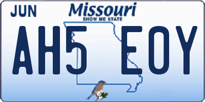 MO license plate AH5E0Y