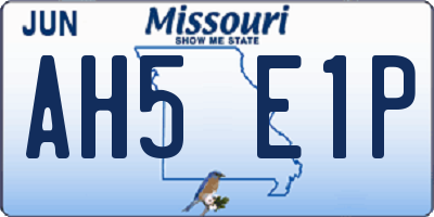 MO license plate AH5E1P