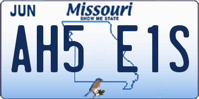 MO license plate AH5E1S