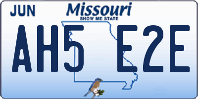 MO license plate AH5E2E