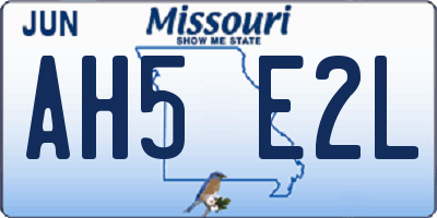 MO license plate AH5E2L