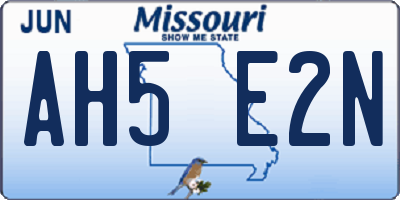 MO license plate AH5E2N