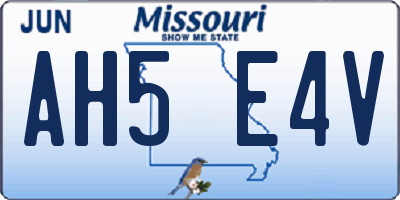 MO license plate AH5E4V