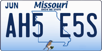 MO license plate AH5E5S