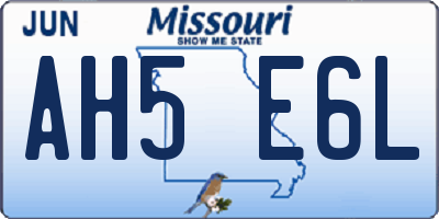 MO license plate AH5E6L