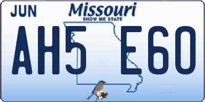 MO license plate AH5E6O