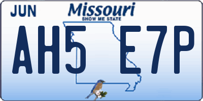 MO license plate AH5E7P