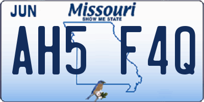 MO license plate AH5F4Q