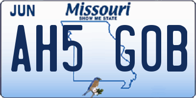 MO license plate AH5G0B